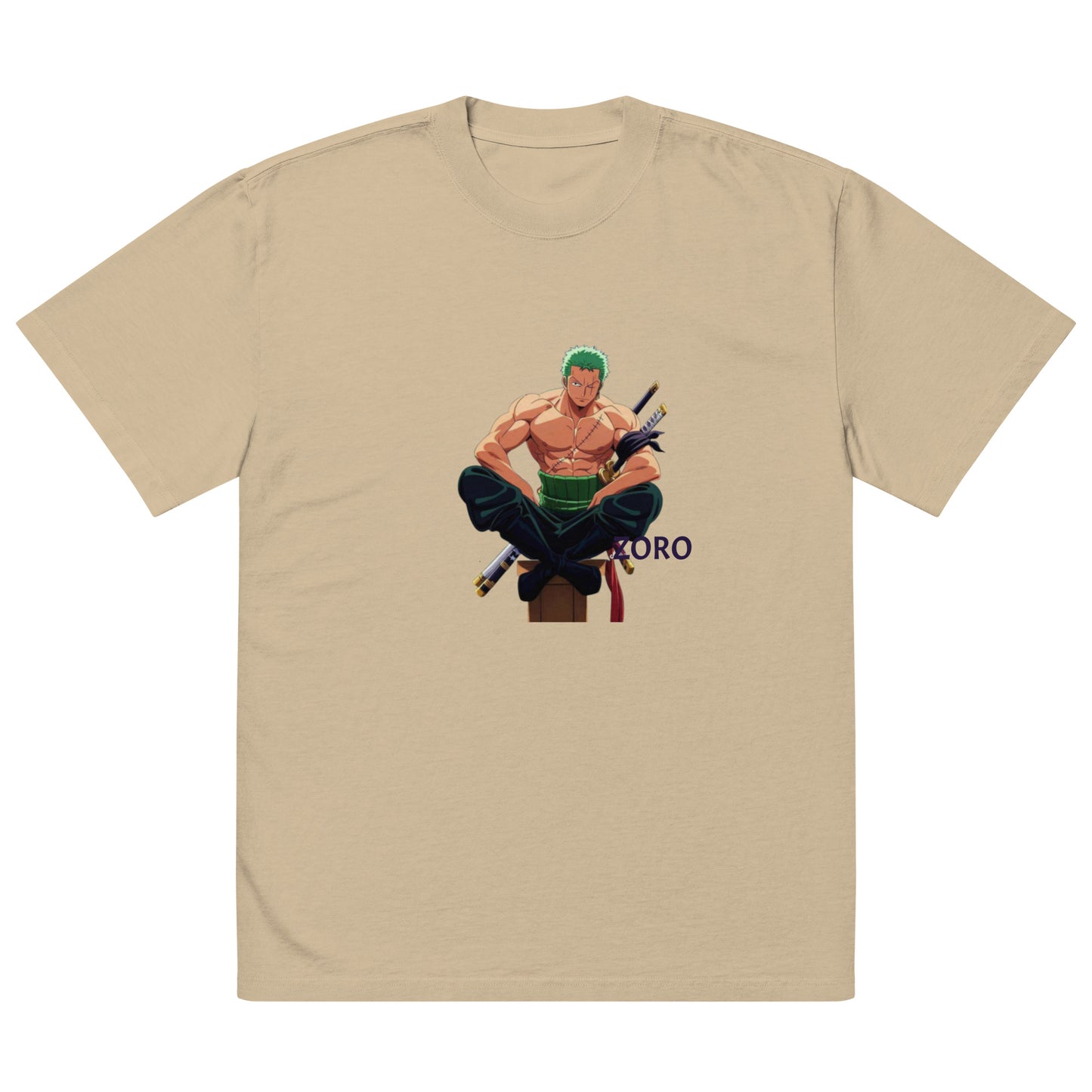 Oversized faded Cotton t-shirt: Zoro & the sword