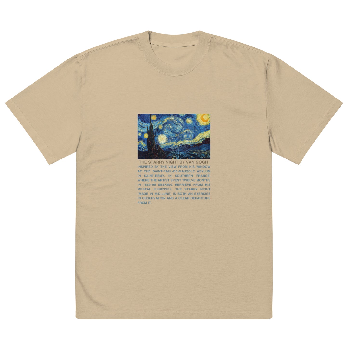 Oversized faded Cotton t-shirt: Van Gogh’s Starry night