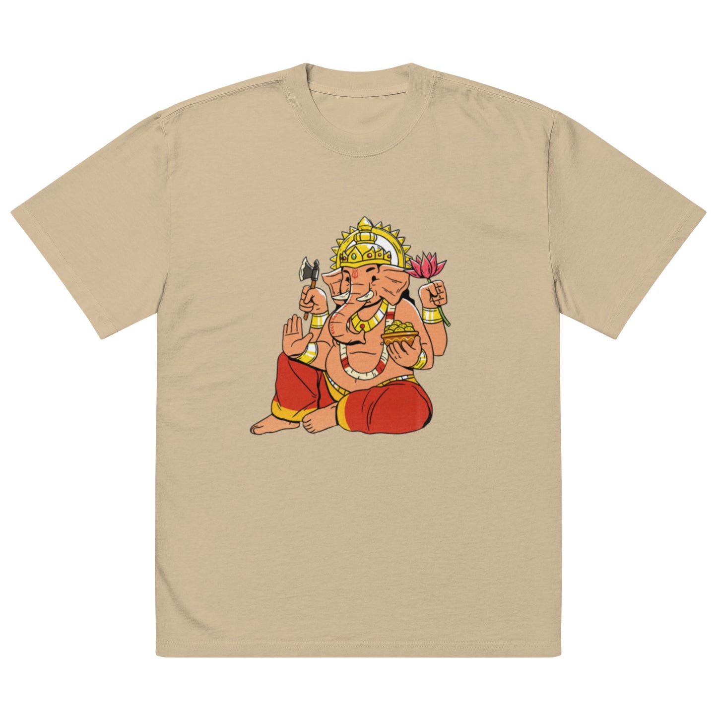 Oversized faded Cotton t-shirt: Lord Ganesh