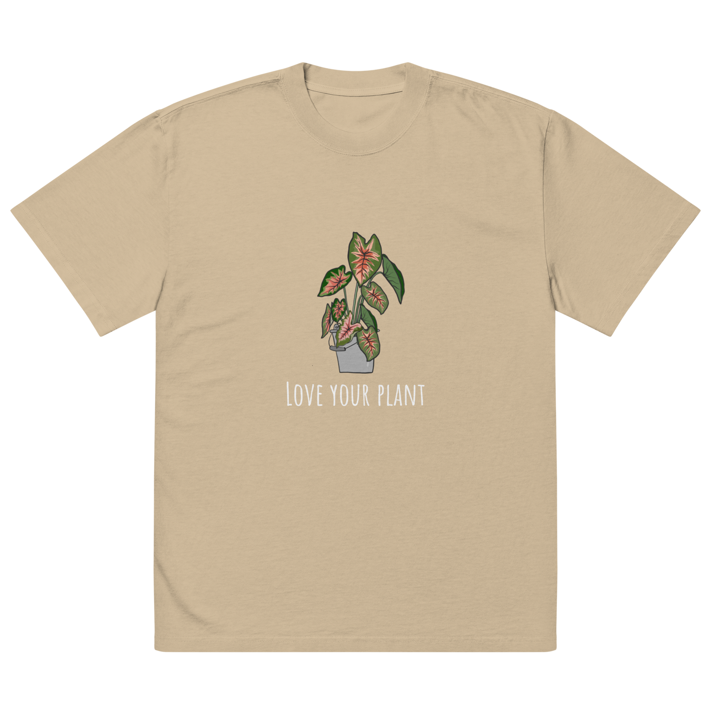 Oversized faded Cotton t-shirt: Caladium Plant