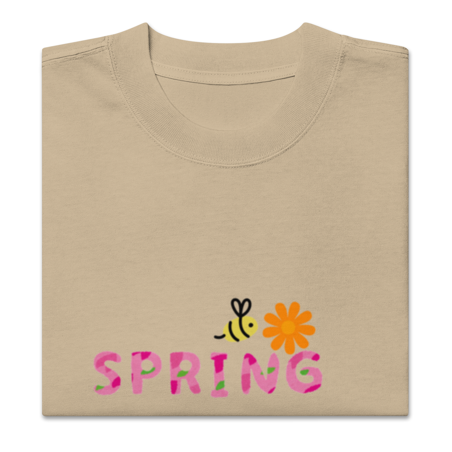 Oversized faded Cotton t-shirt: Spring Letter printed