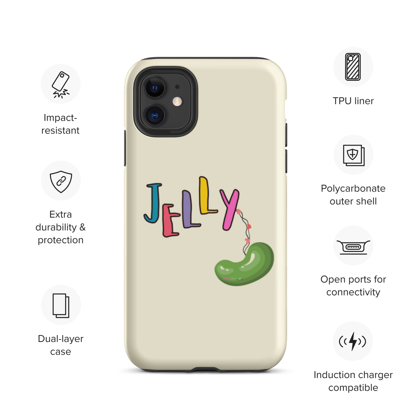 Tough Case for iPhone®: Jellybean logo