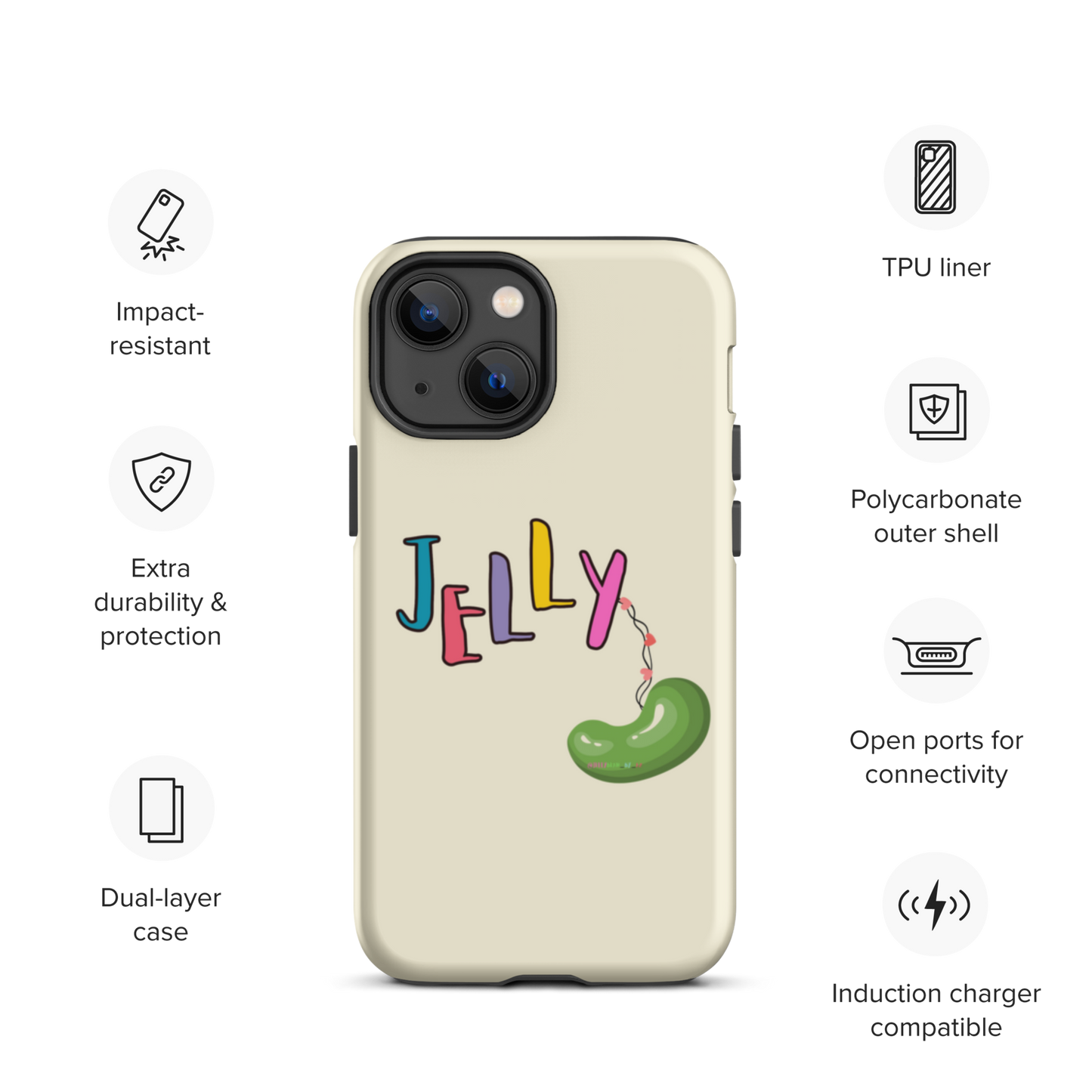 Tough Case for iPhone®: Jellybean logo