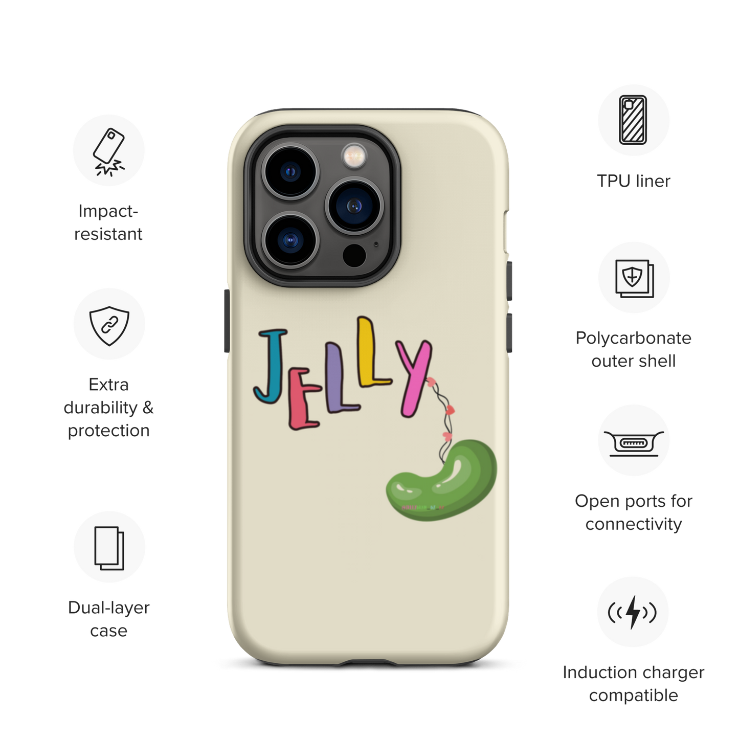 Tough Case for iPhone®: Jellybean logo