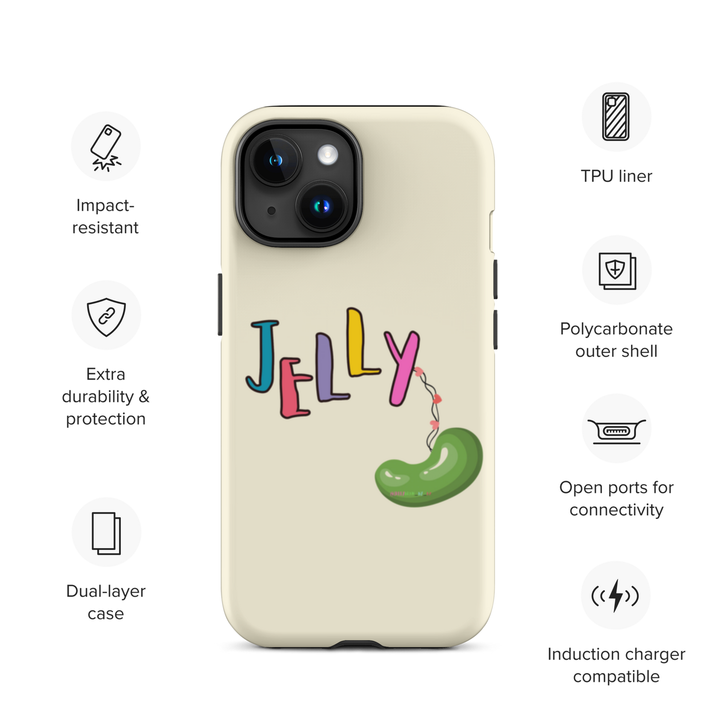 Tough Case for iPhone®: Jellybean logo