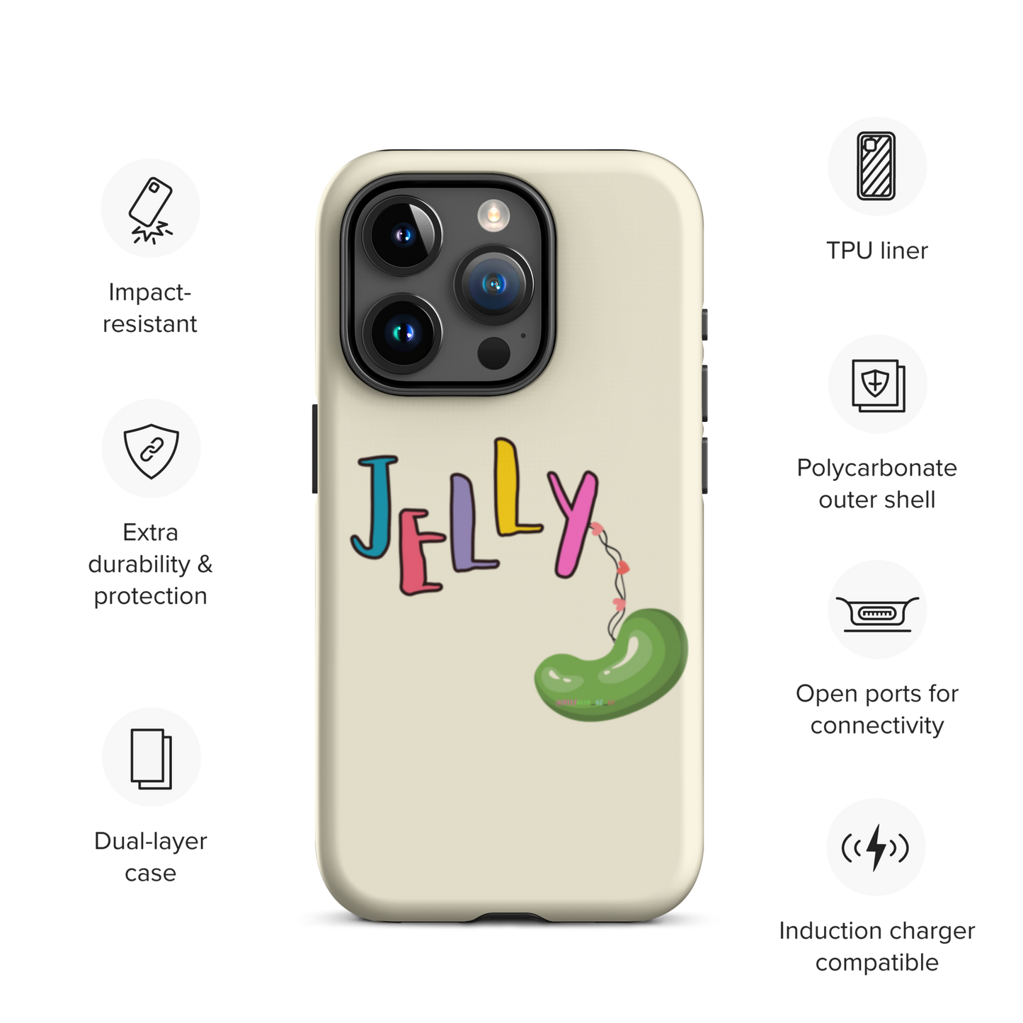 Tough Case for iPhone®: Jellybean logo