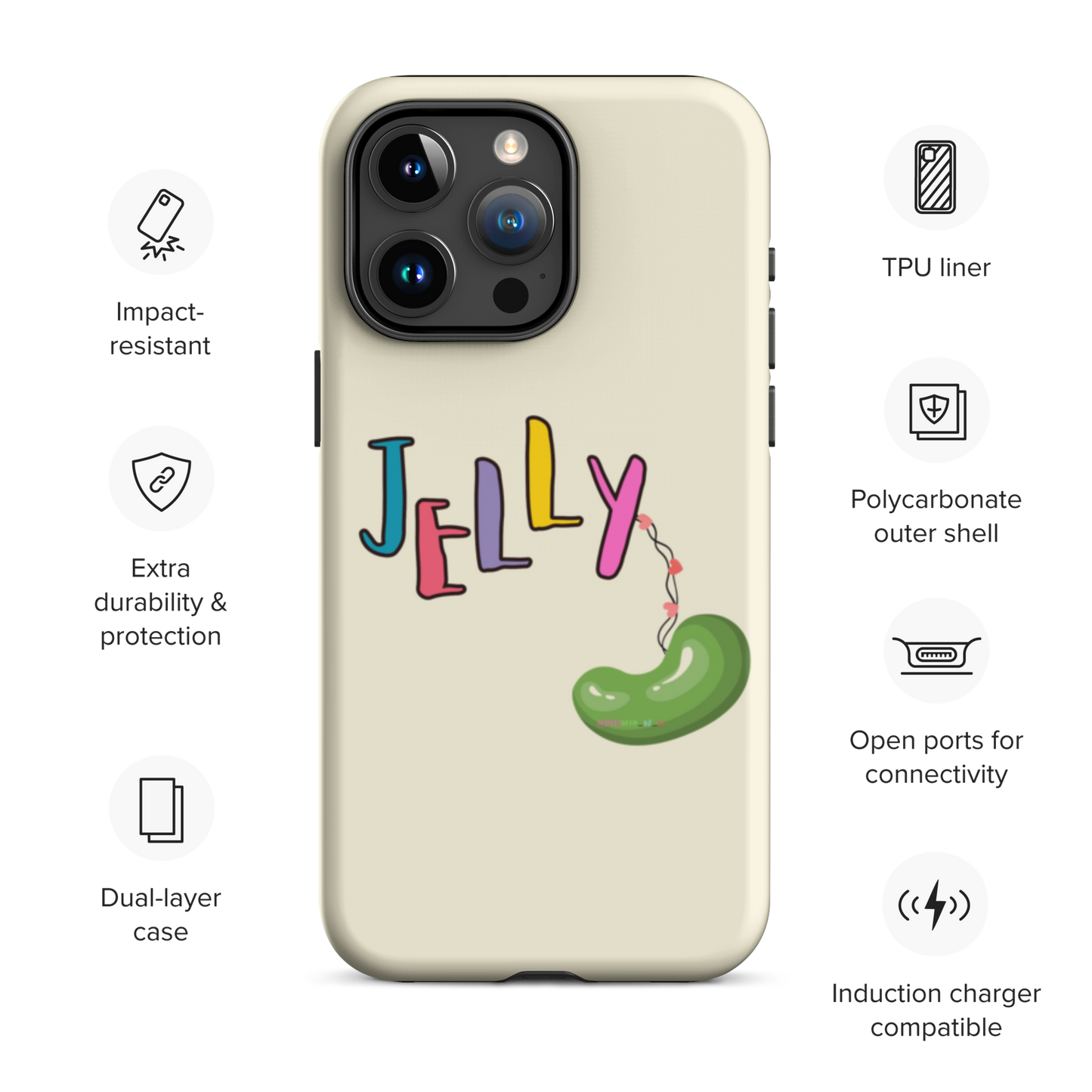 Tough Case for iPhone®: Jellybean logo