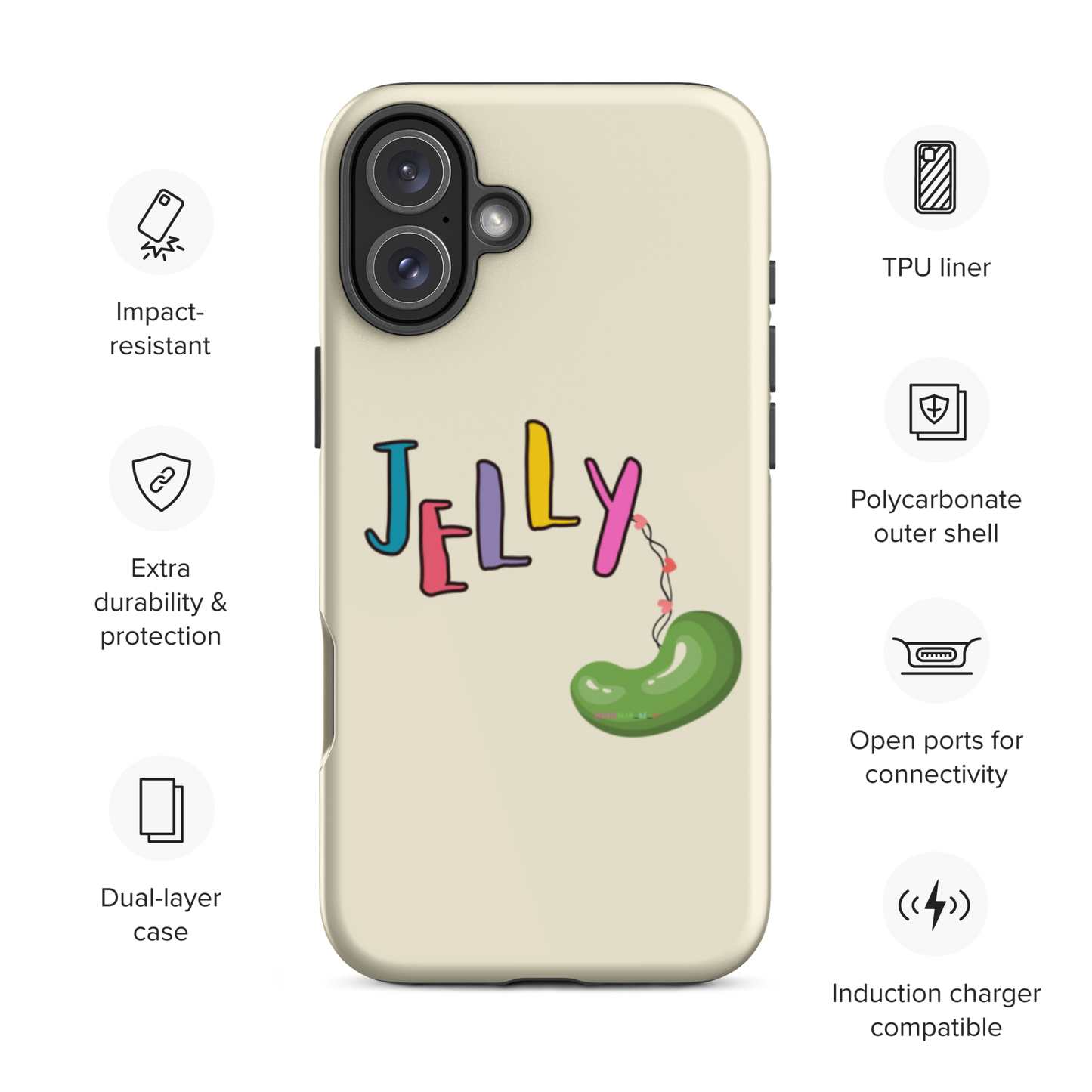 Tough Case for iPhone®: Jellybean logo