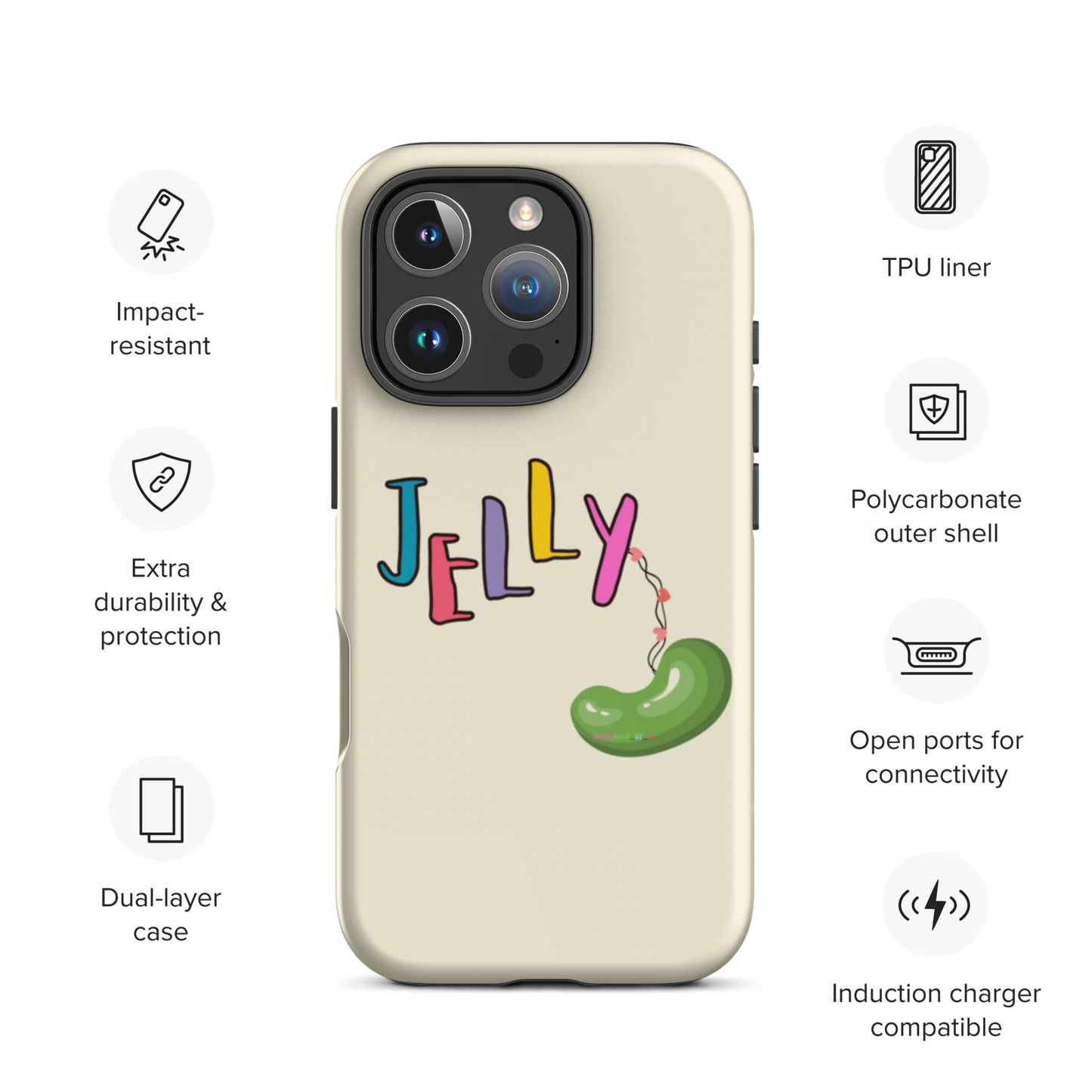 Tough Case for iPhone®: Jellybean logo