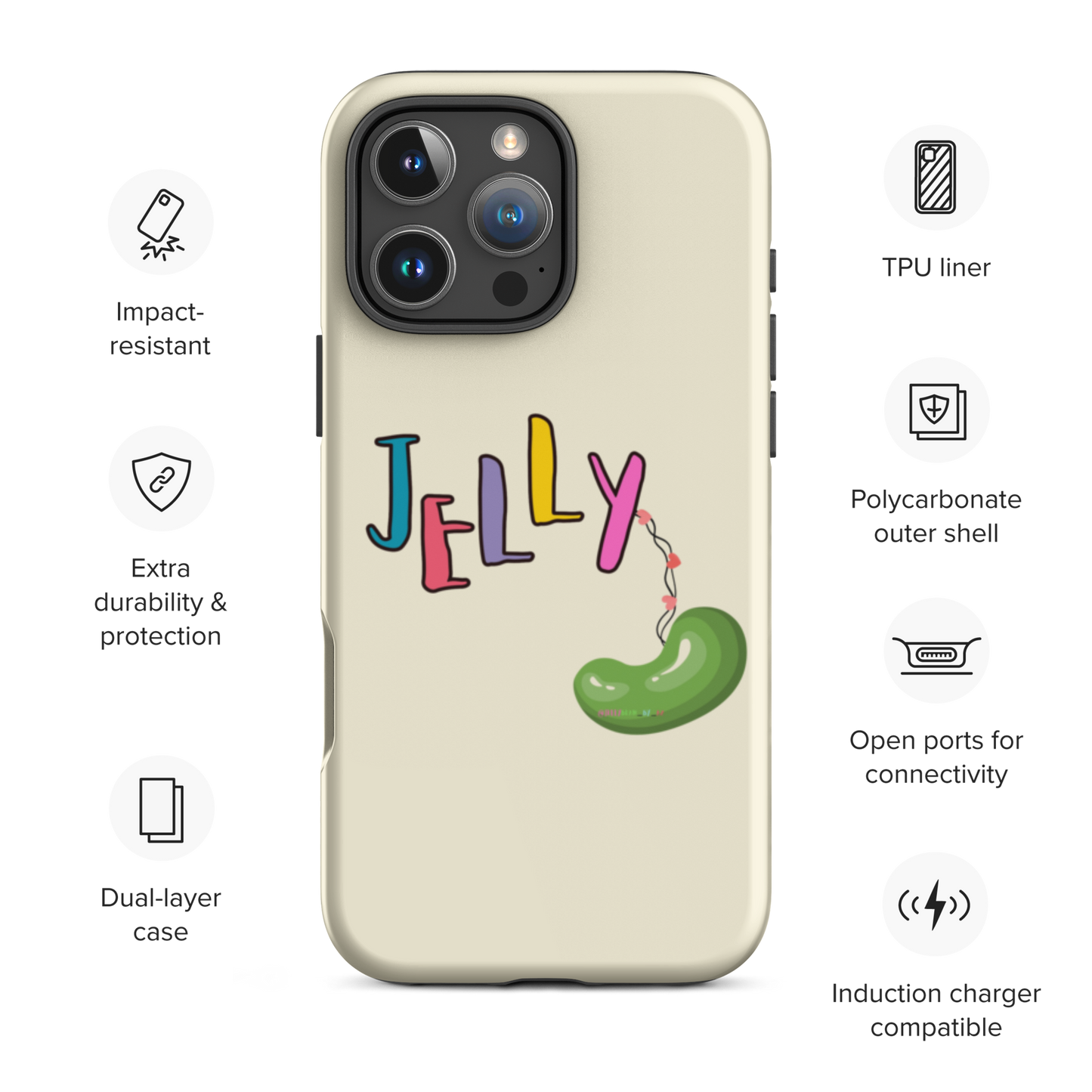 Tough Case for iPhone®: Jellybean logo