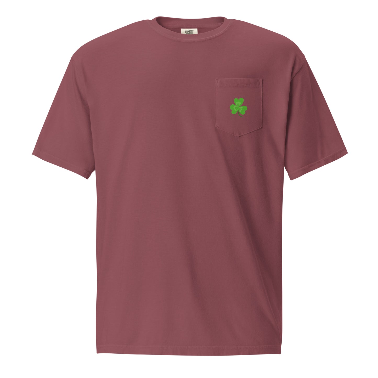 Unisex garment-dyed pocket t-shirt with clover