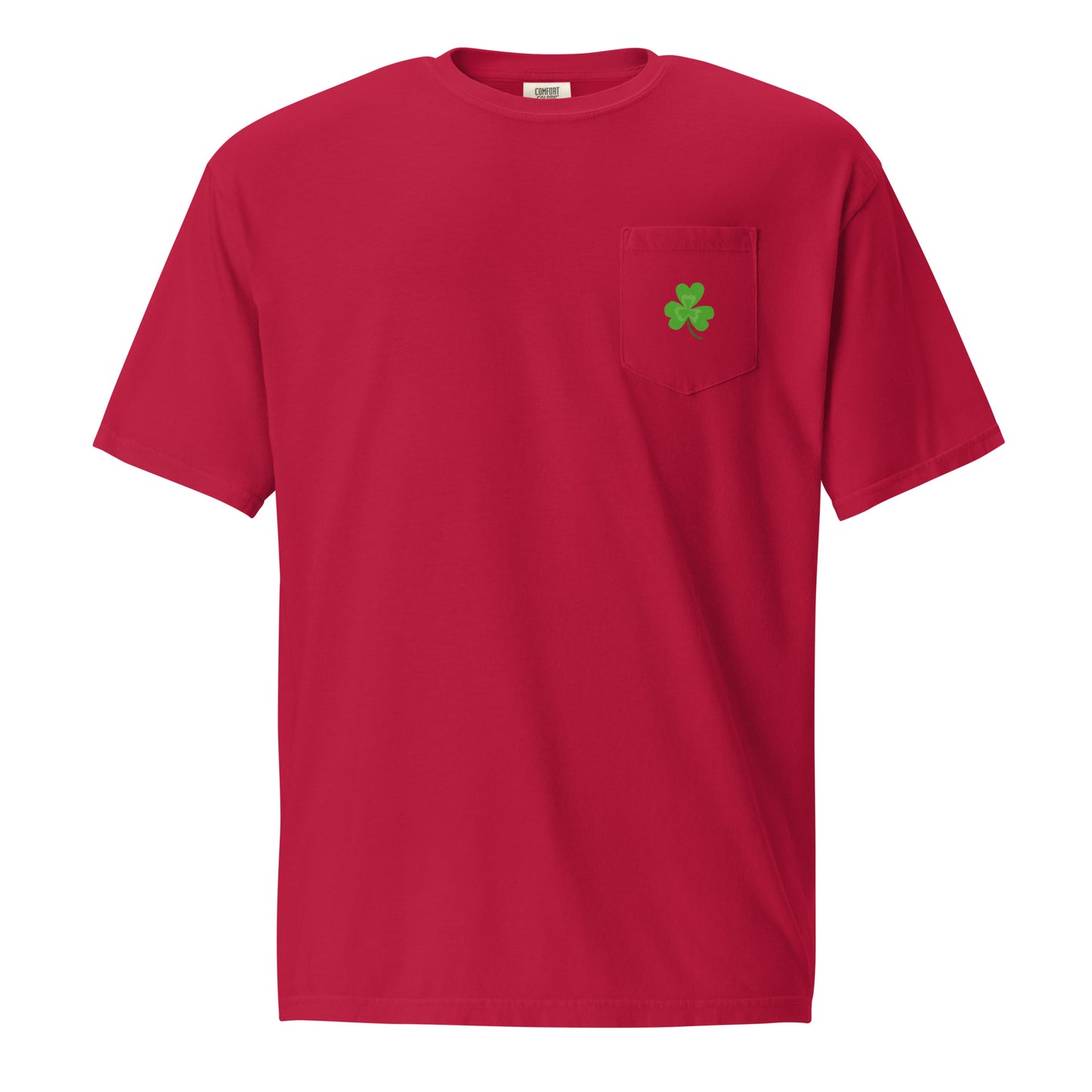 Unisex garment-dyed pocket t-shirt with clover