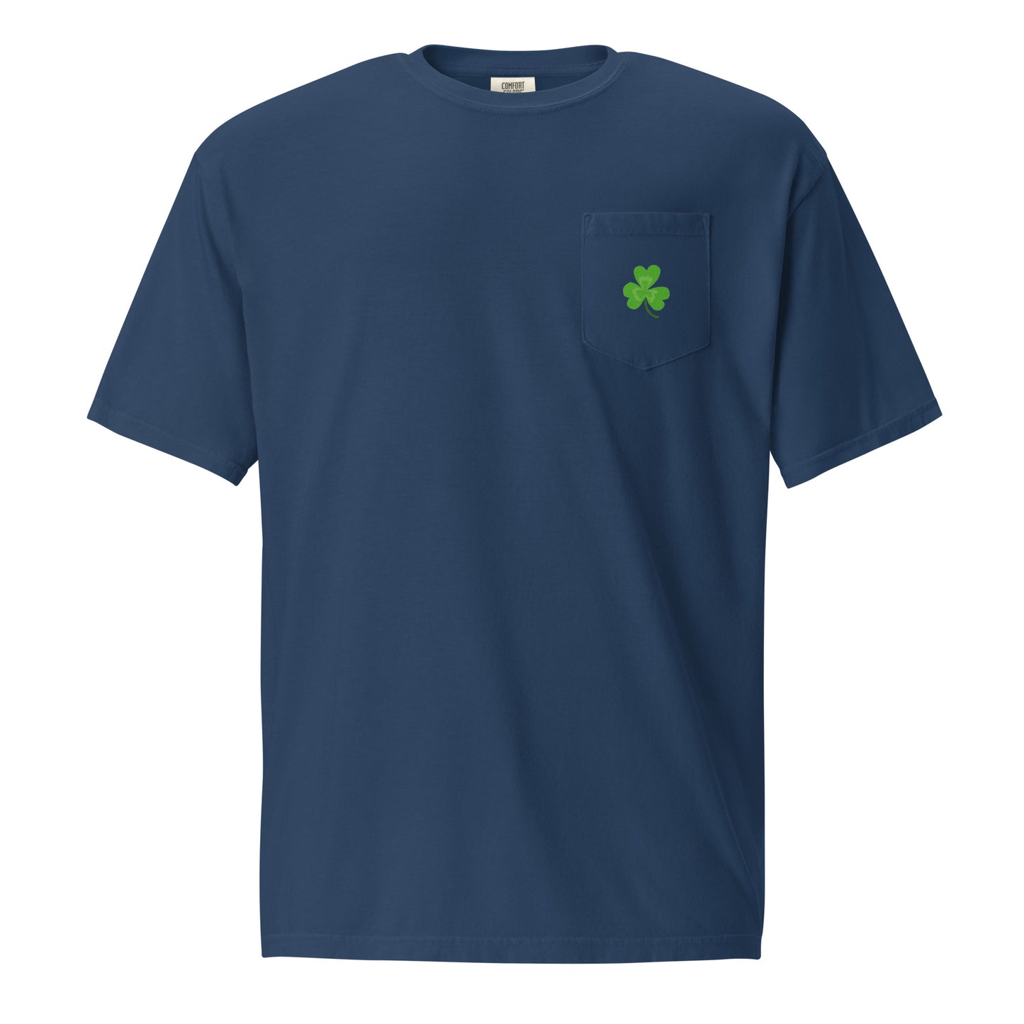 Unisex garment-dyed pocket t-shirt with clover