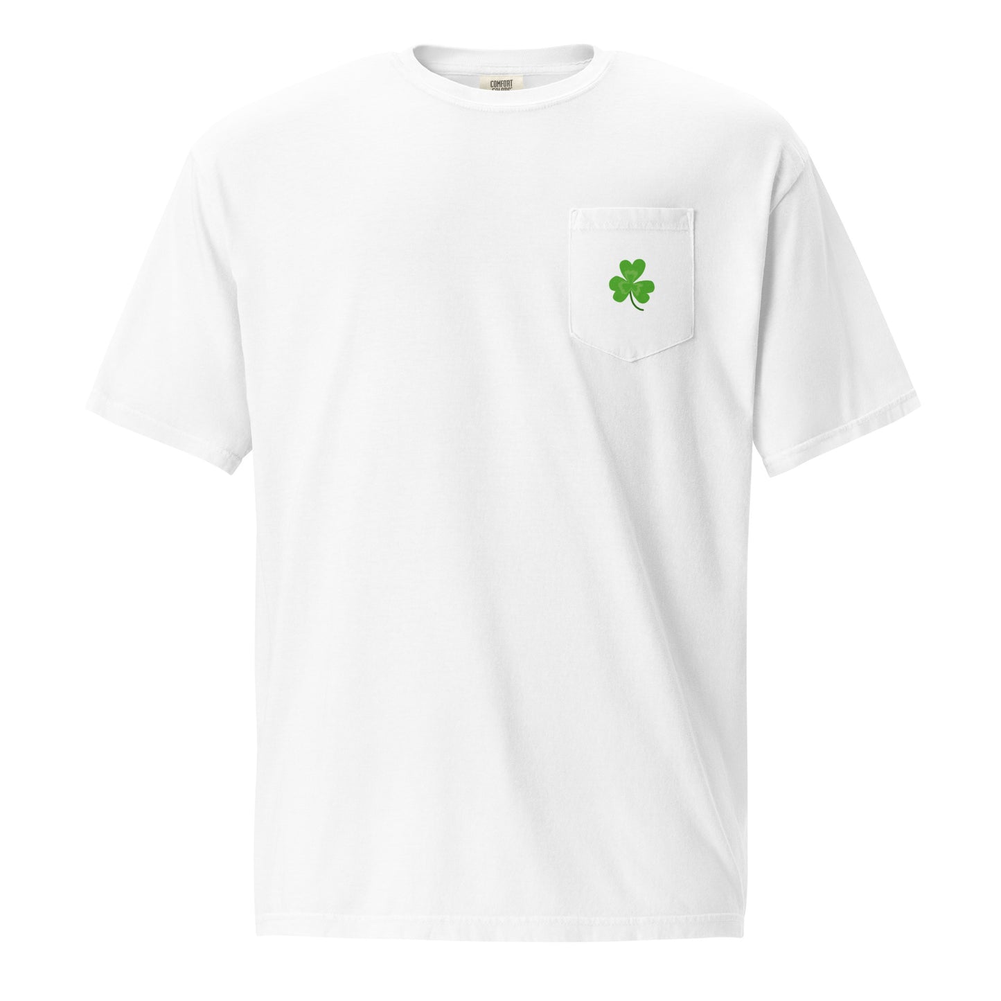 Unisex garment-dyed pocket t-shirt with clover