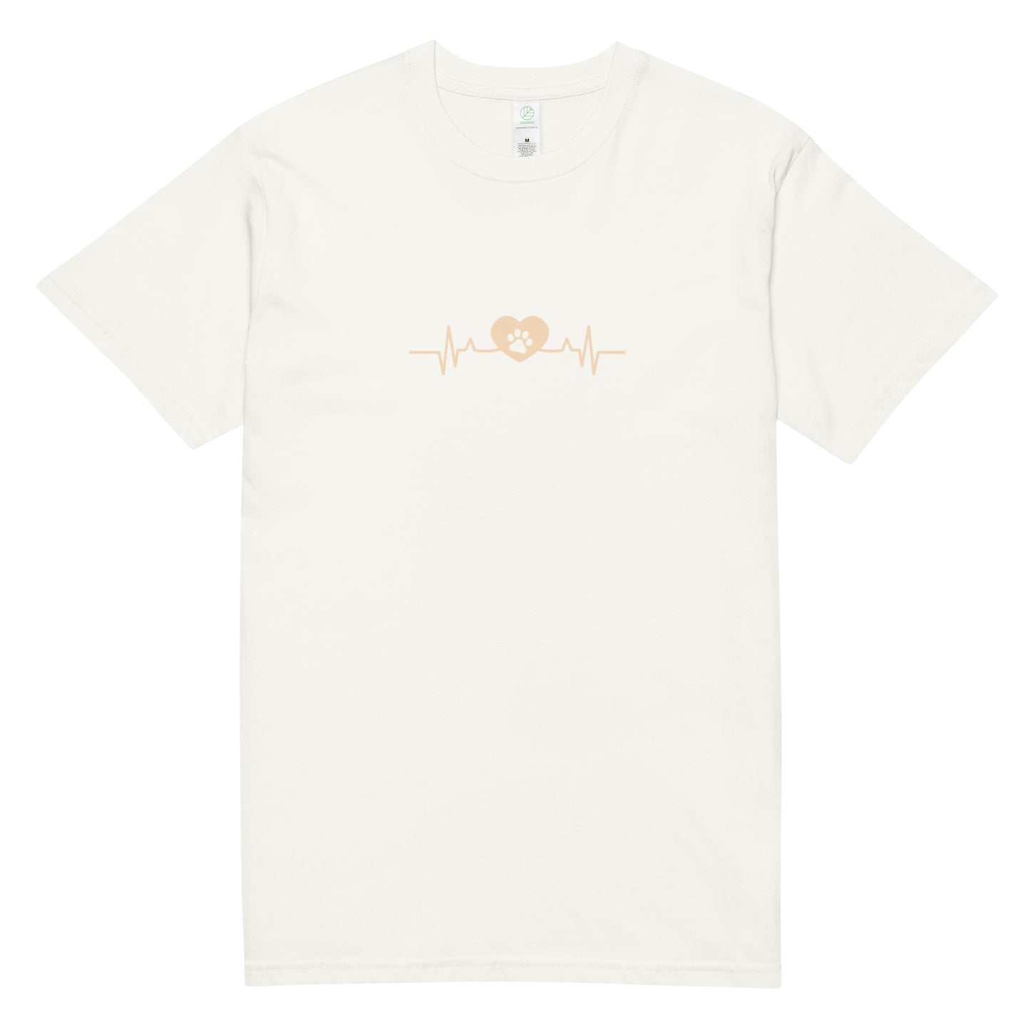 Unisex organic cotton tee: Doggo heartbeat