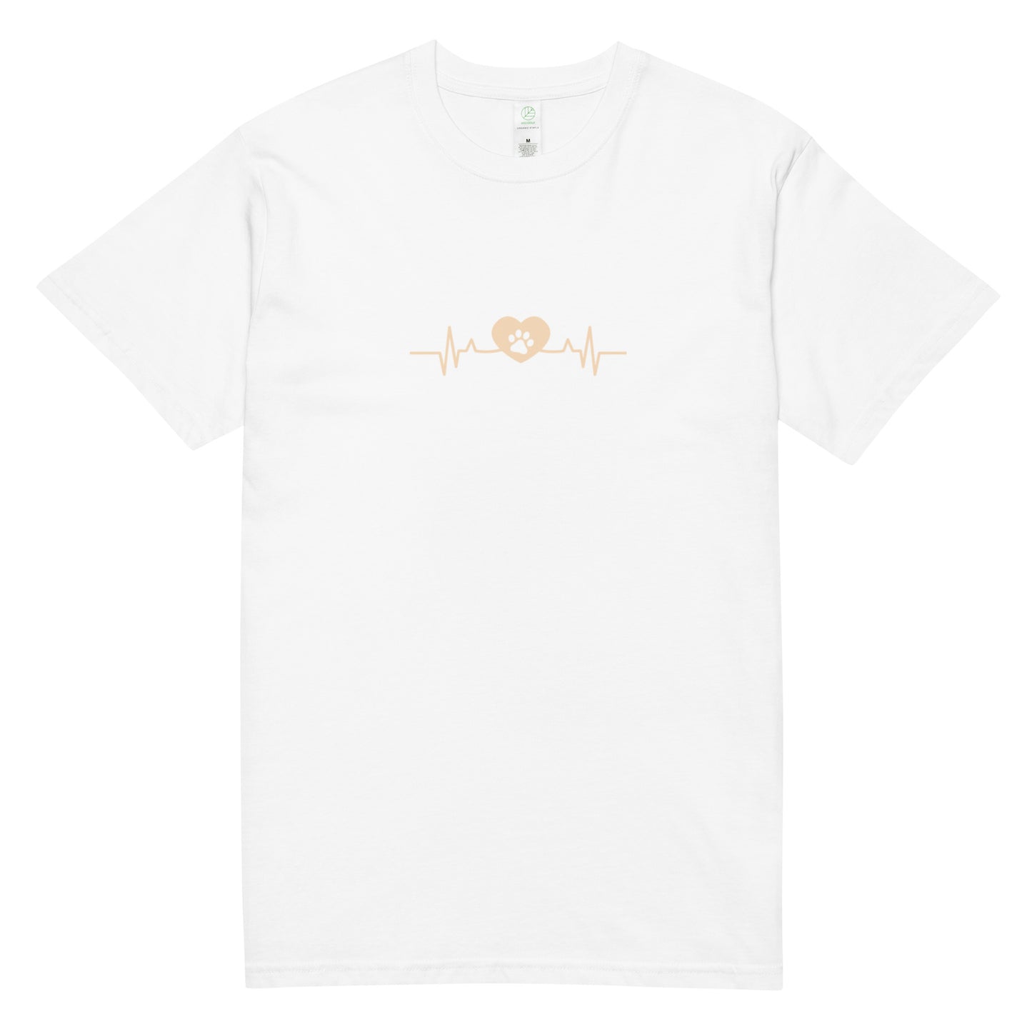 Unisex organic cotton tee: Doggo heartbeat