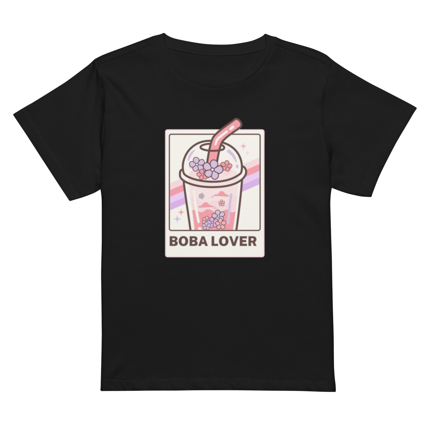 Women’s high-waisted Cotton t-shirt: Boba Lover