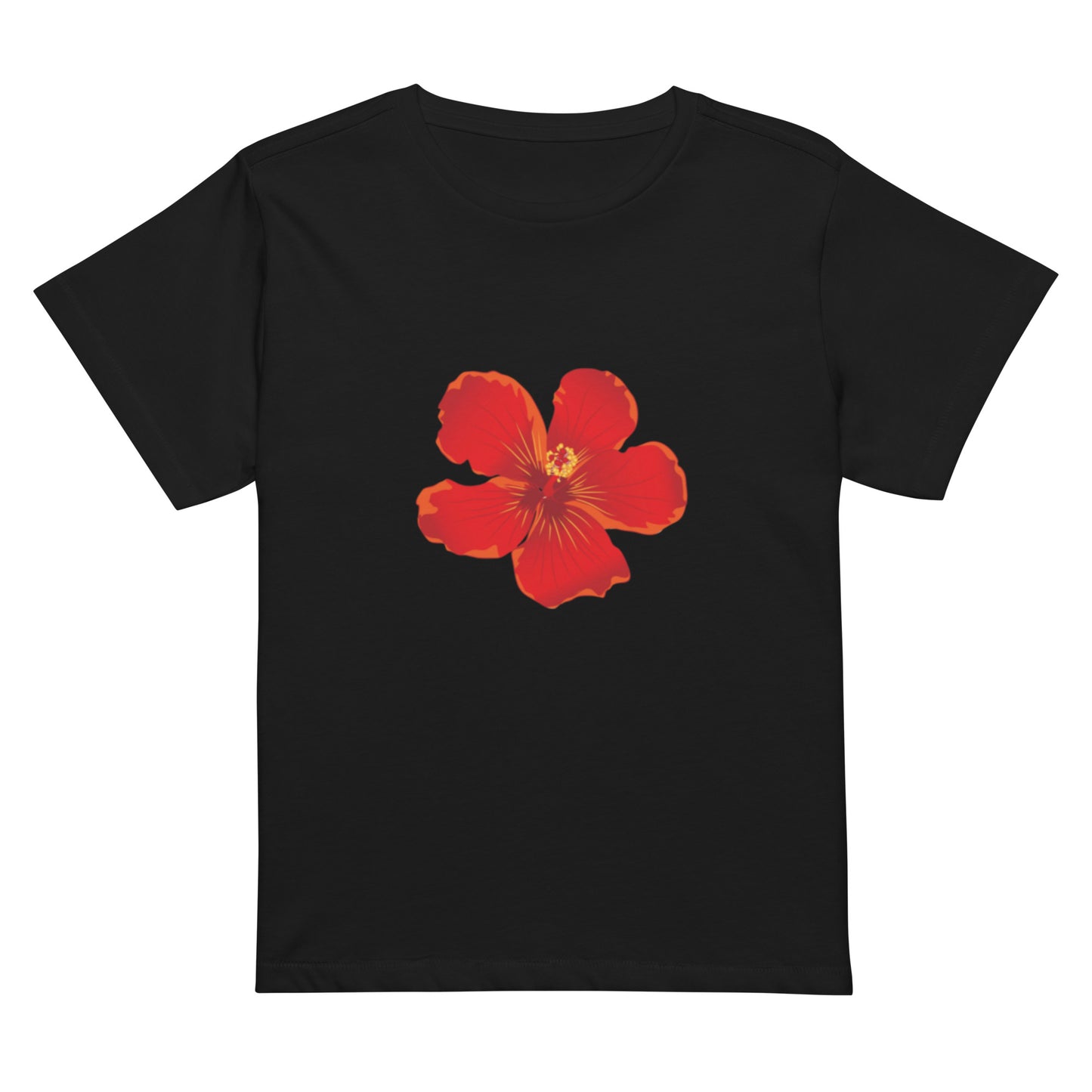 Women’s high-waisted Cotton t-shirt: Azalea flower