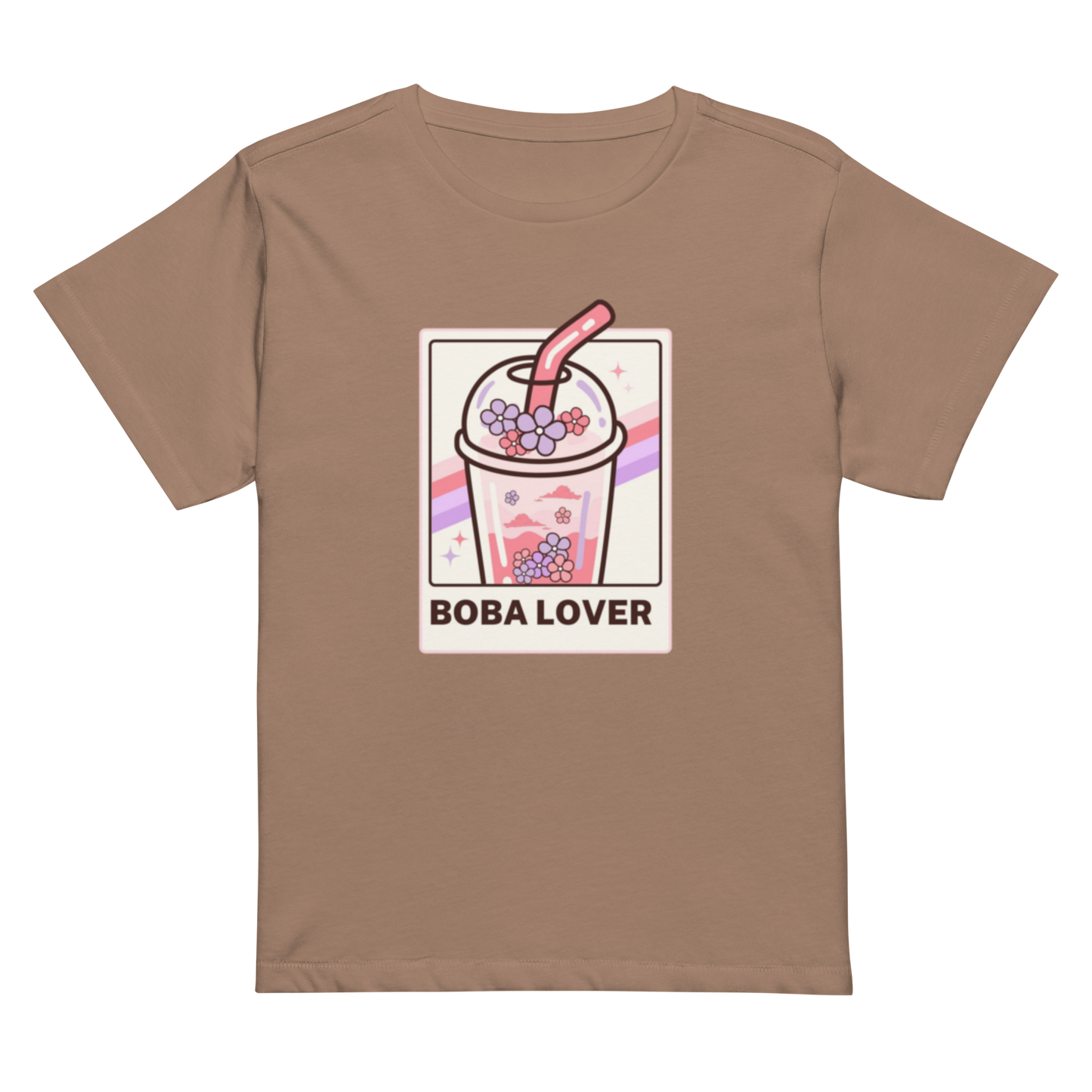 Women’s high-waisted Cotton t-shirt: Boba Lover