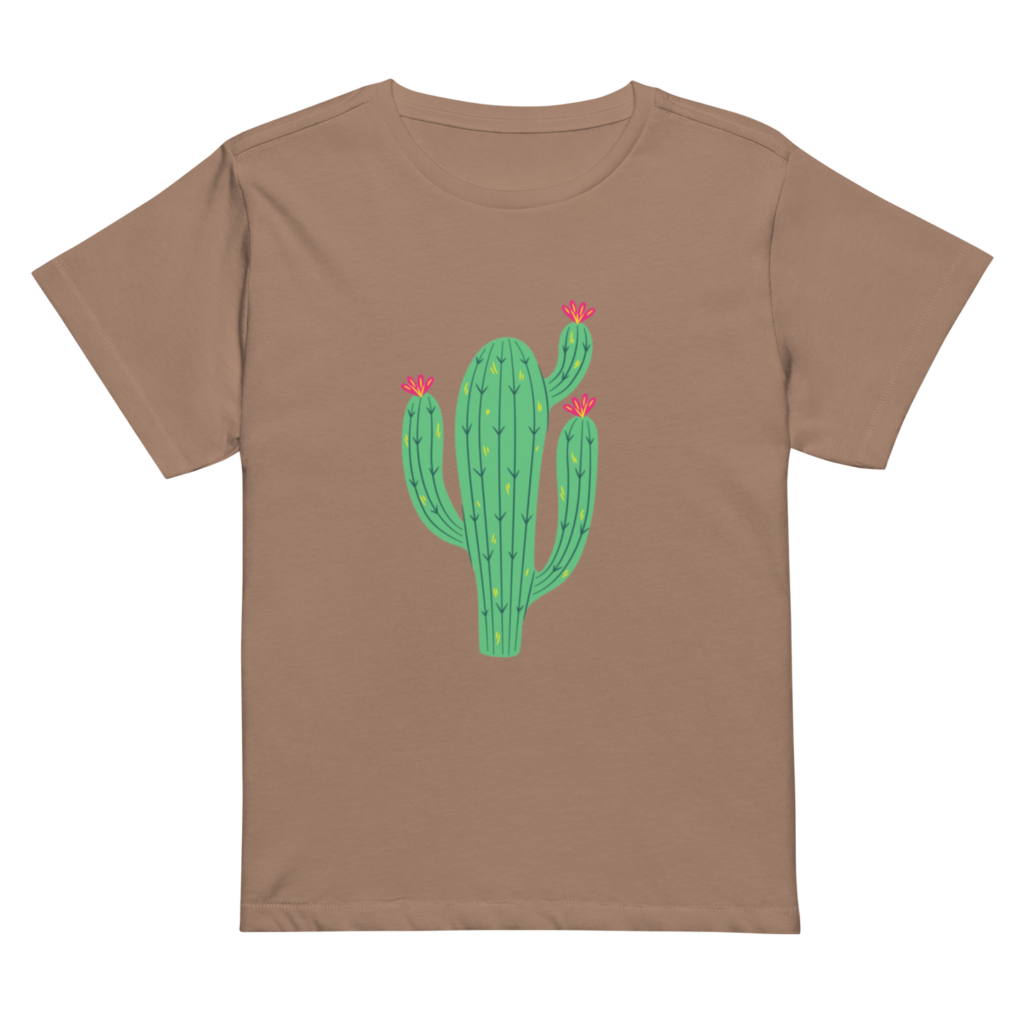 Women’s high-waisted Cotton  t-shirt:  Cactus