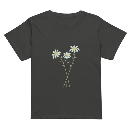 Women’s high-waisted t-shirt: Daisy flower