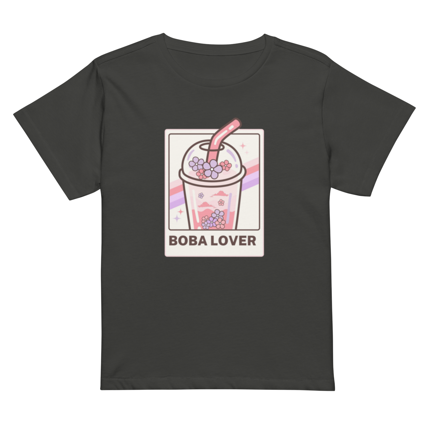 Women’s high-waisted Cotton t-shirt: Boba Lover