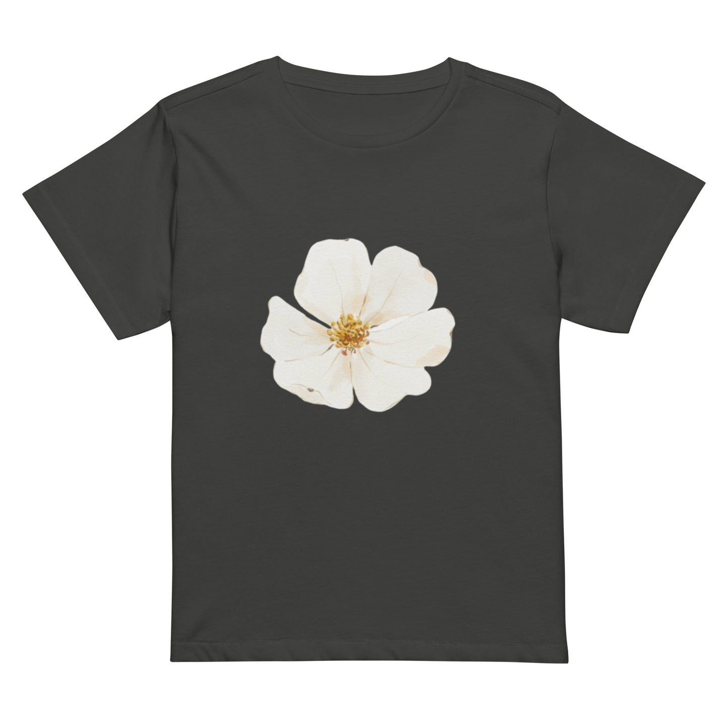 Women’s high-waisted Cotton t-shirt: White Azalea