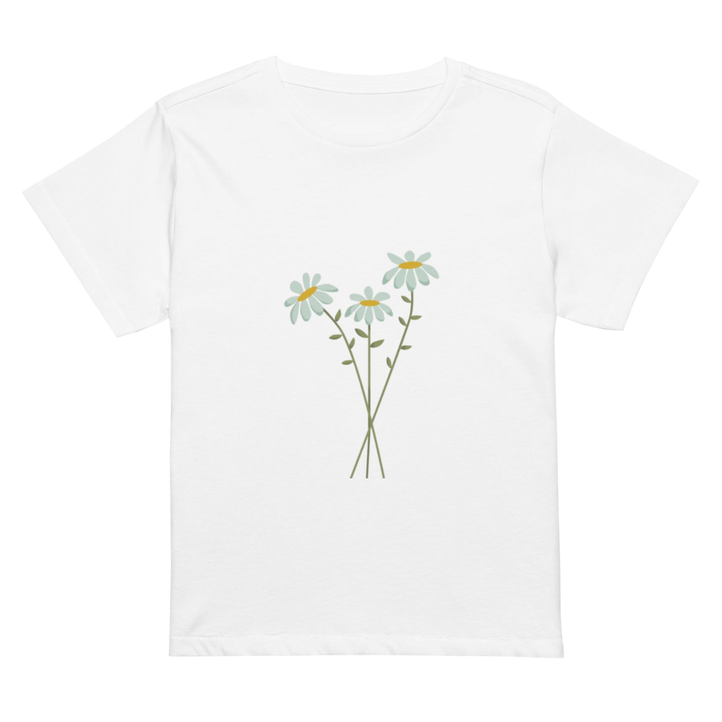 Women’s high-waisted t-shirt: Daisy flower