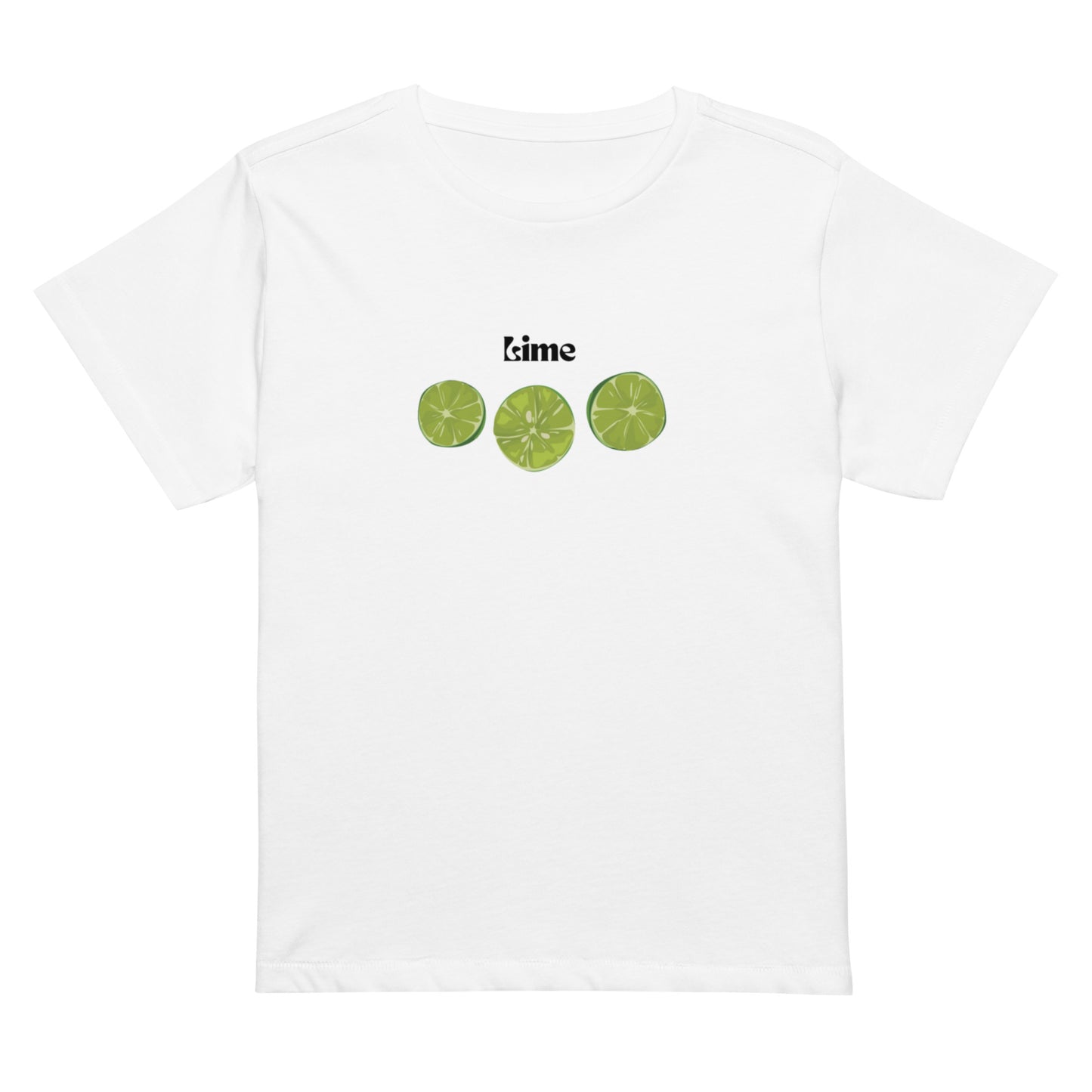 Women’s high-waisted Cotton t-shirt: Lime