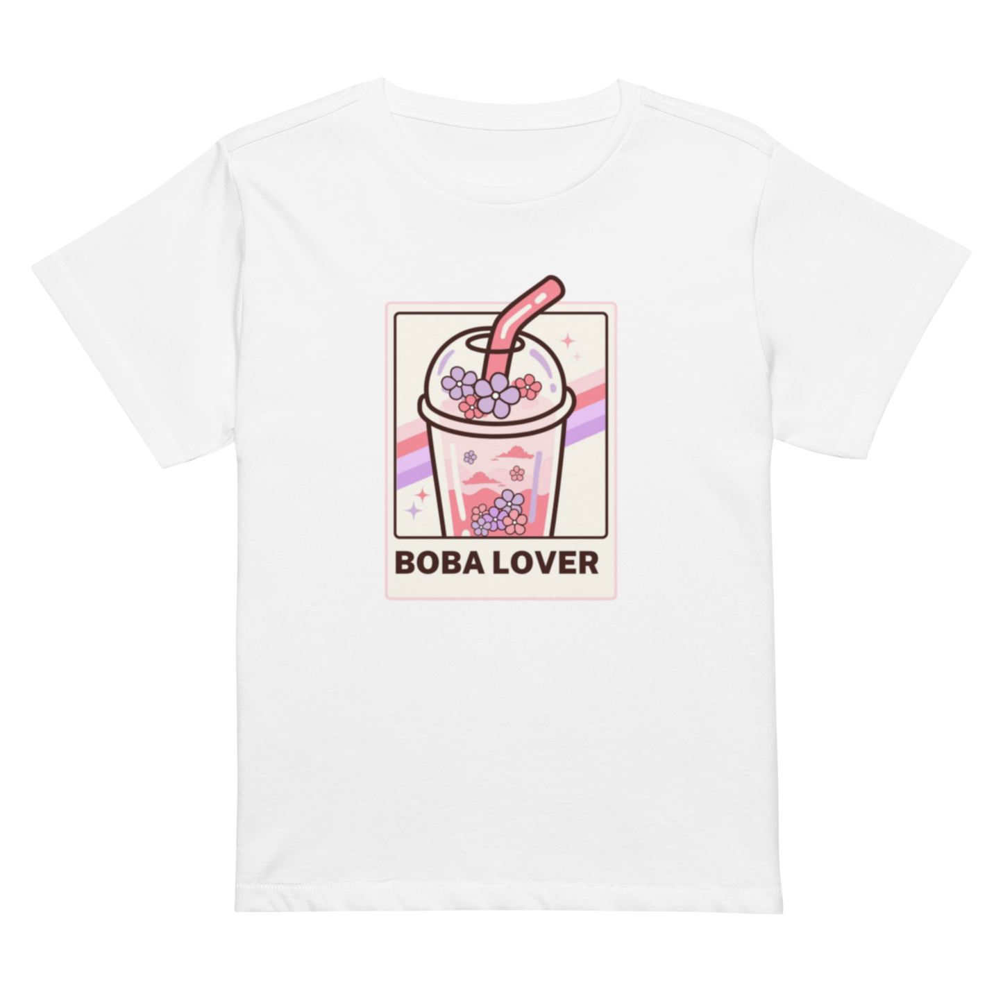 Women’s high-waisted Cotton t-shirt: Boba Lover