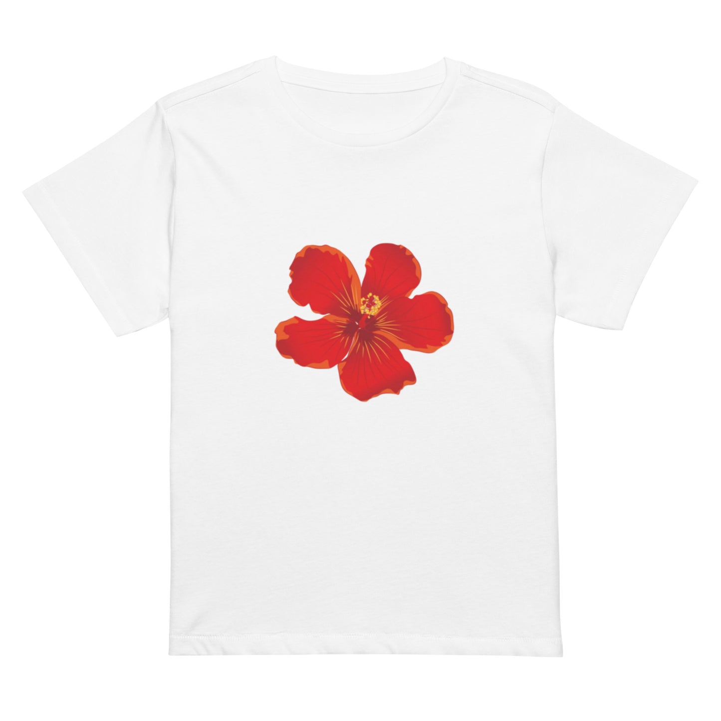 Women’s high-waisted Cotton t-shirt: Azalea flower