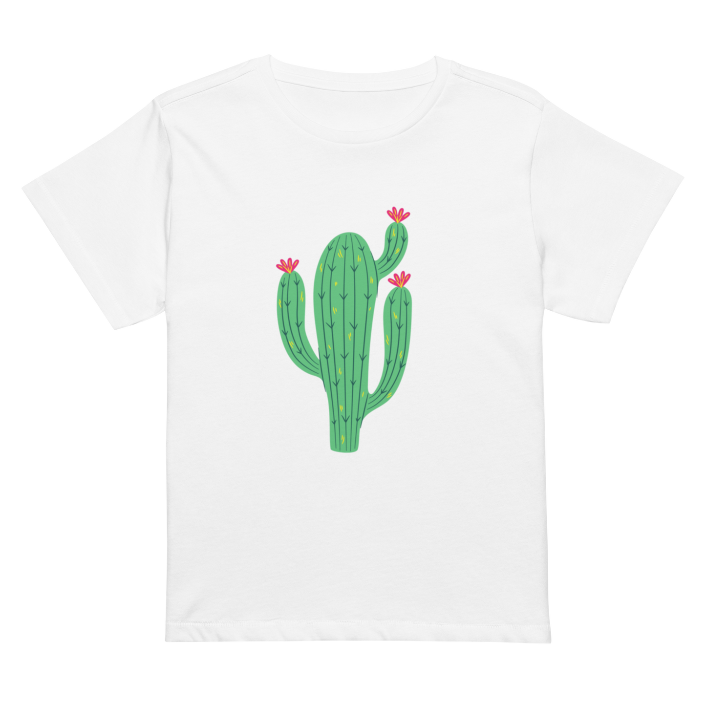 Women’s high-waisted Cotton  t-shirt:  Cactus