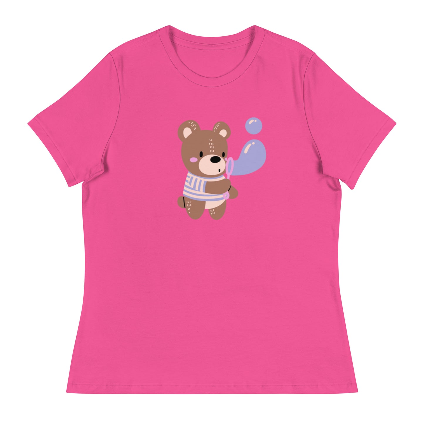 Women's Relaxed Cotton T-Shirt: Teddy & bubble