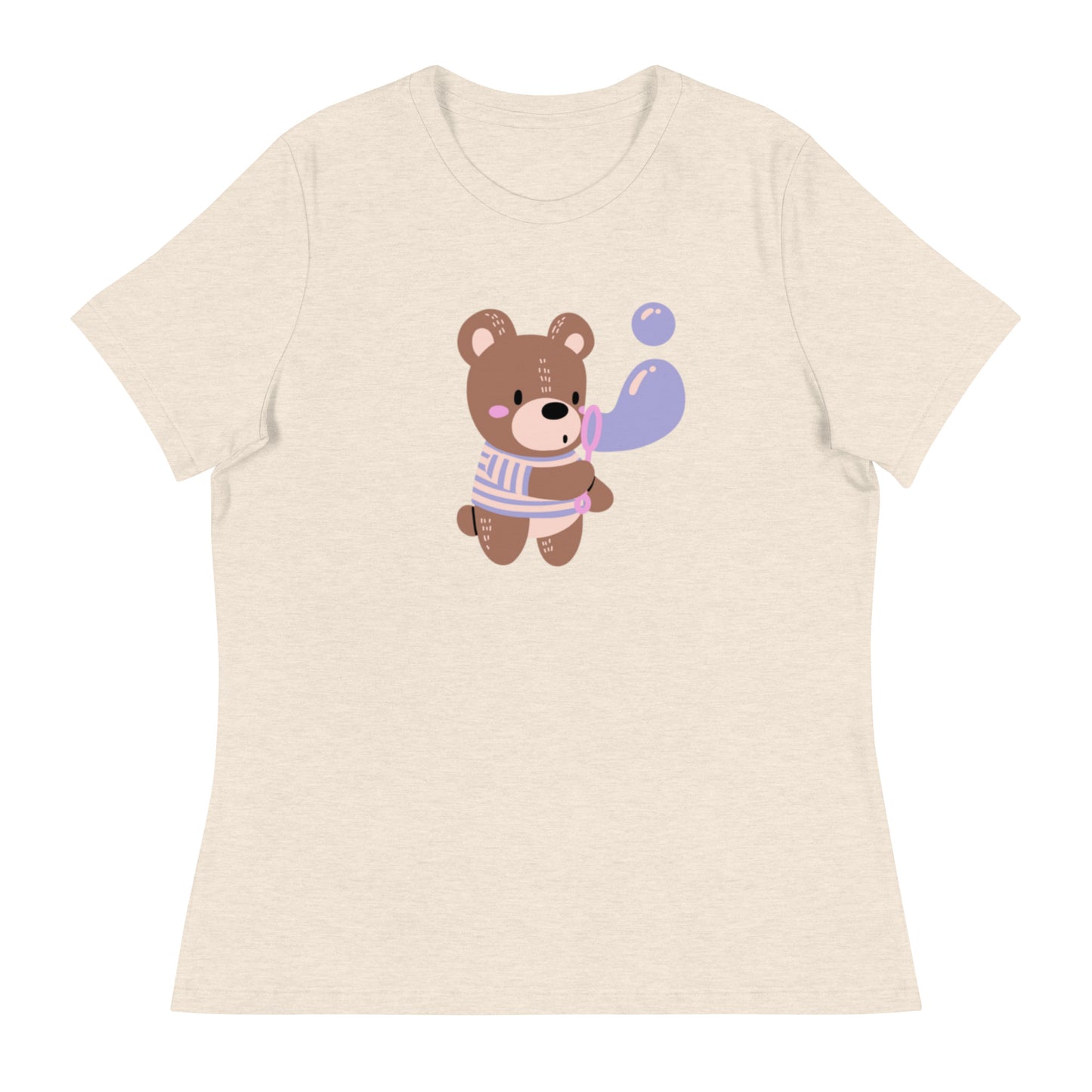 Women's Relaxed Cotton T-Shirt: Teddy & bubble